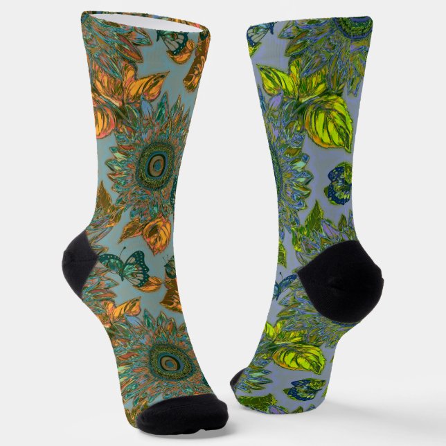 Calcetines impares con motivos florales vintage (Angular)