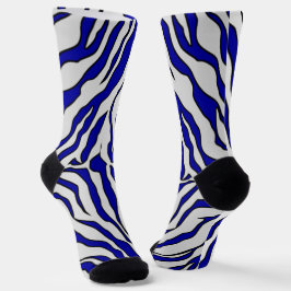 Calcetines Impresión de animales de las franjas de tigre azul