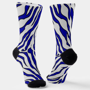 Calcetines Impresión de animales de las franjas de tigre azul