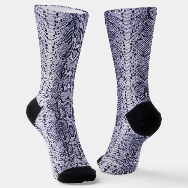 Calcetines Impresión de animales de piel de serpiente morada (Angular)