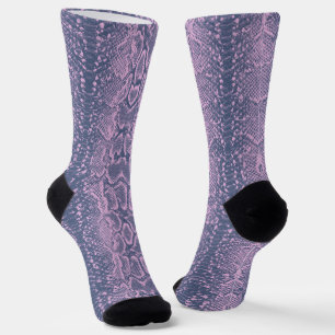 Calcetines Impresión de animales de piel de serpiente rosa