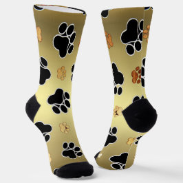 Calcetines Impresión de garras negras y negras sobre un fondo