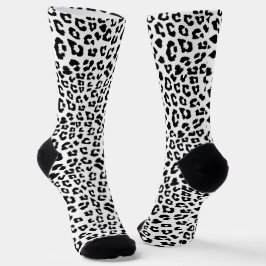 Calcetines Impresión de leopardo en blanco y negro