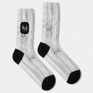 Calcetines Impresión de madera de bambú gris de Guay Monogram