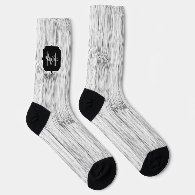 Calcetines Impresión de madera de bambú gris de Guay Monogram (Derecha)