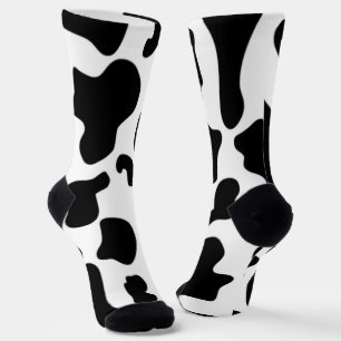Calcetines Impresión de vaca en blanco y negro