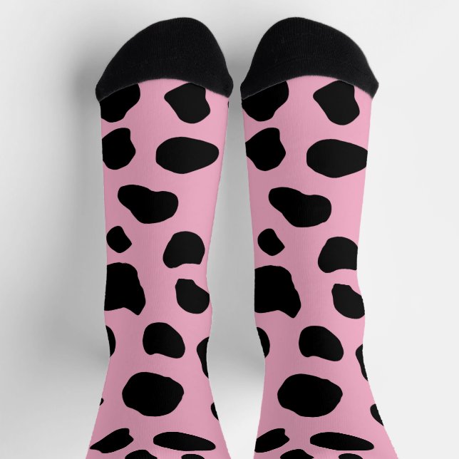 Calcetines Impresión de vaca, patrón de vaca, puntos de vaca, (Arriba)