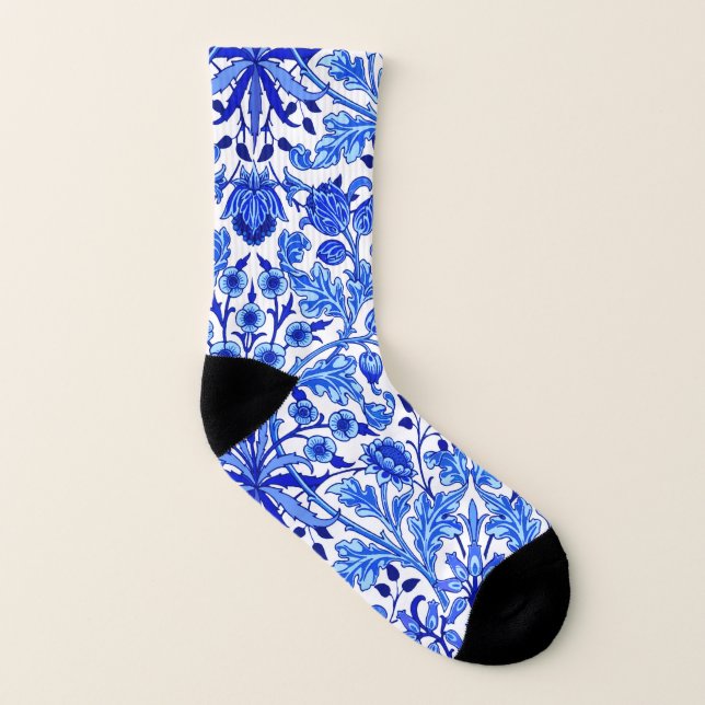 Calcetines Impresión del jacinto de William Morris, azul de (Parte interior izquierda)