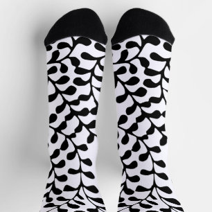 Calcetines Impresión en negro y blanco bastante floreada