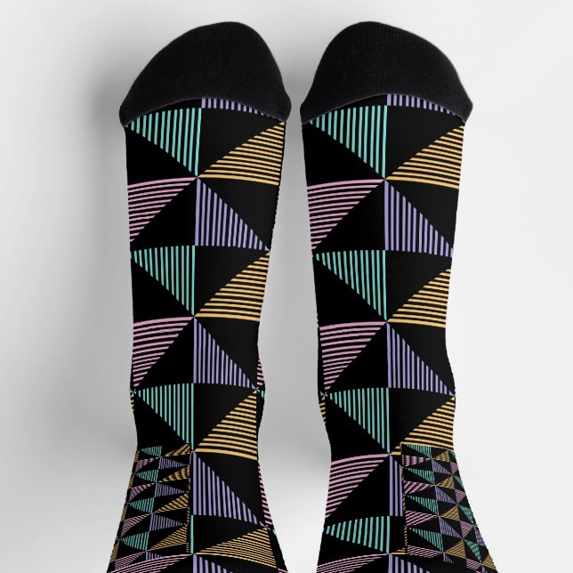 Calcetines Impresión geométrica abstracta elegante - Moderna  (Arriba)