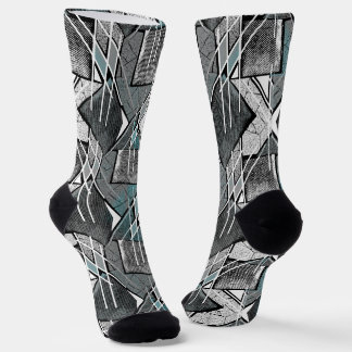 Calcetines Impresión geométrica gris claro.