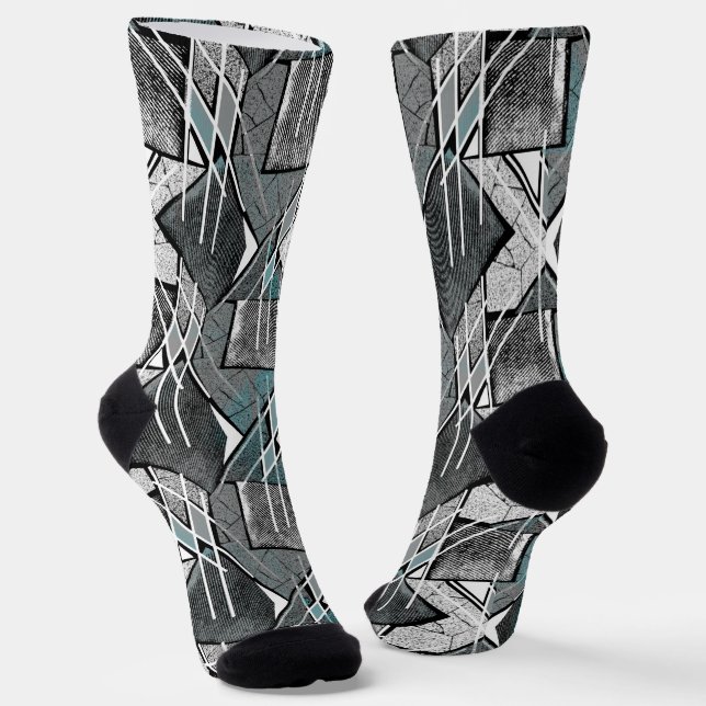 Calcetines Impresión geométrica gris claro. (Angular)