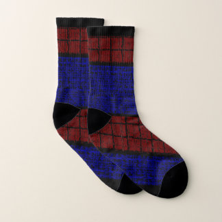 Calcetines impresos azules punteados de rojo Hombr