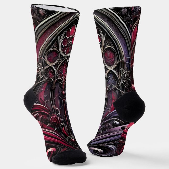 Calcetines impresos para Rosa gótico - Calcetines  (Angular)