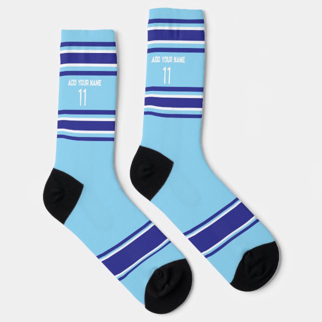 Calcetines Indego and blue & orange - Name Number Socks (Derecha)