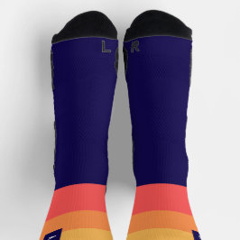 Calcetines iniciales a rayas. Personalizado. calce