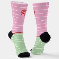 Iniciales rayas de estilo divertido Pink green Mod