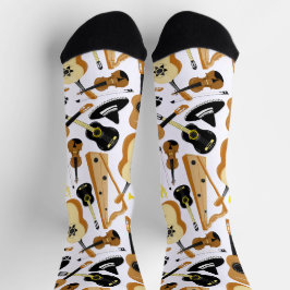 Calcetines Instrumentos de banda de Mariachi con patrones