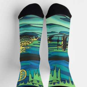 Calcetines Inuit Love Tribal Aurora Art