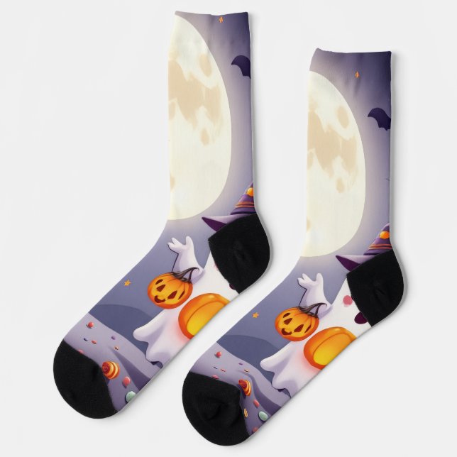 Calcetines Irresistibly Ghost Socks – Magical Halloween Glow  (Izquierda)