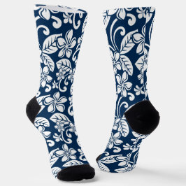 CALCETINES ISLAND PLUMERIA (NAVY BLUE)