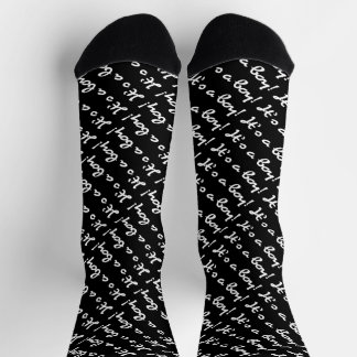 Calcetines It's a Boy! White Script Baby Gender Reveal