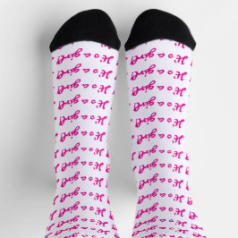 Calcetines It's a Girl! Sexo de bebé rosado oscuro revela