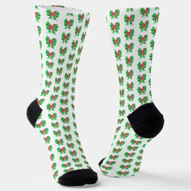 Calcetines Jack Russell Christmas Dog Bow Silhouette White (Angular)
