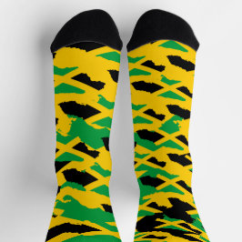 Calcetines Jamaica Flag Modern Art Rasta Roots Camo Socks