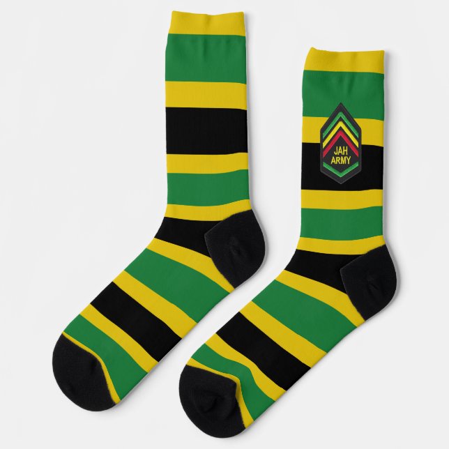 Calcetines Jamaica Jah Army Rasta Reggae Roots Socks (Izquierda)