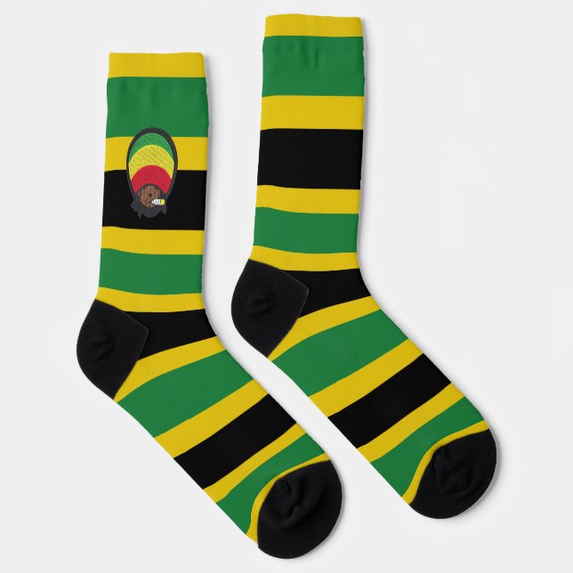 Calcetines Jamaica Rasta Reggae Bobby Roots One Love Socks (Derecha)
