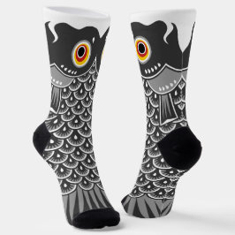 Calcetines Japanese Black Koinobori Carp Streamer