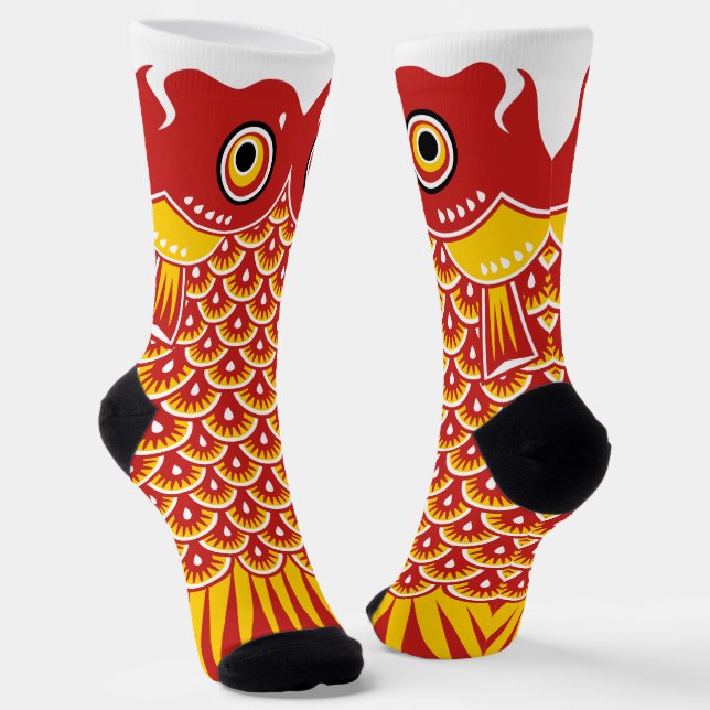Calcetines Japanese Red Koinobori Carp Streamer (Angular)