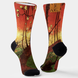 Calcetines Japonismo: Árbol de ciruelo en flor de Vincent van