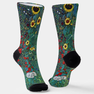 Calcetines Jardín de granjero con girasol de Klimt, flores vi