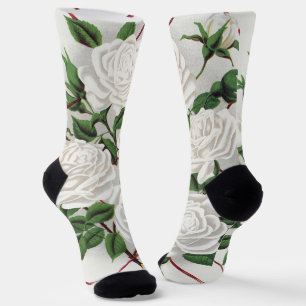 Calcetines Jardín de rosas trepadoras blancas antiguas victor