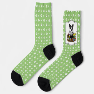 Calcetines Jardinero de flores Boston Terrier (negro) Perro l
