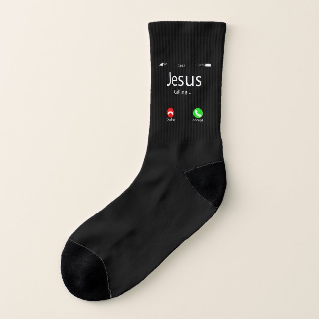 Calcetines Jesús Está Llamando Cristiano (Parte exterior derecha)