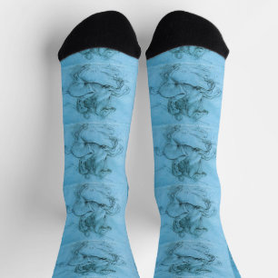 Calcetines Jinete en un caballo encabritado  Leonardo Da Vinc