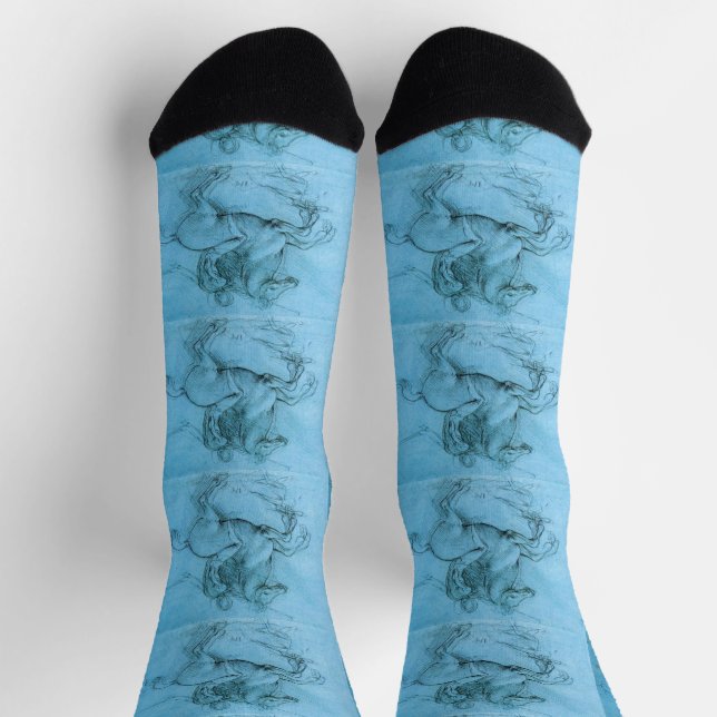 Calcetines Jinete en un caballo encabritado  Leonardo Da Vinc (Arriba)