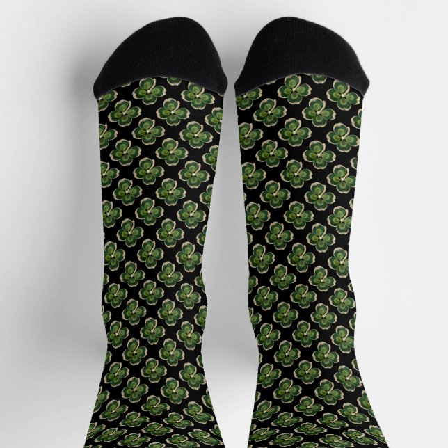 Calcetines Joya de trébol de San Patricio de oro con perlas (Arriba)