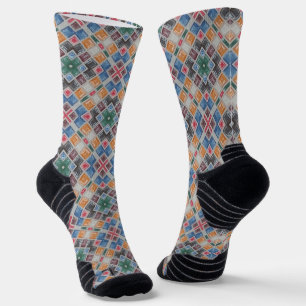 Calcetines Juego de toallas de baño con patrón de mosaico de