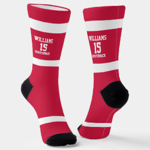 Calcetines Jugador de Deportes Rojo y Blanco