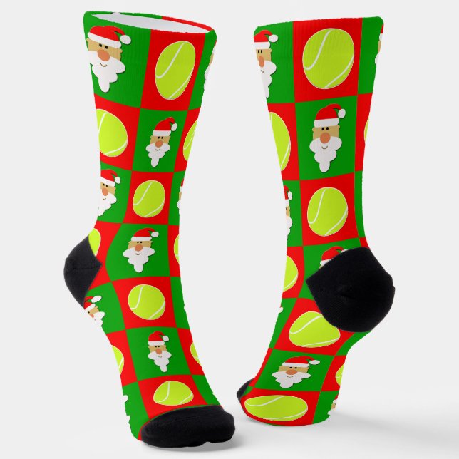 Calcetines Jugador de tenis Santa Navidades Patrón vacaciones (Angular)