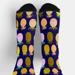 Calcetines Juicy Pineapple Navy Pattern