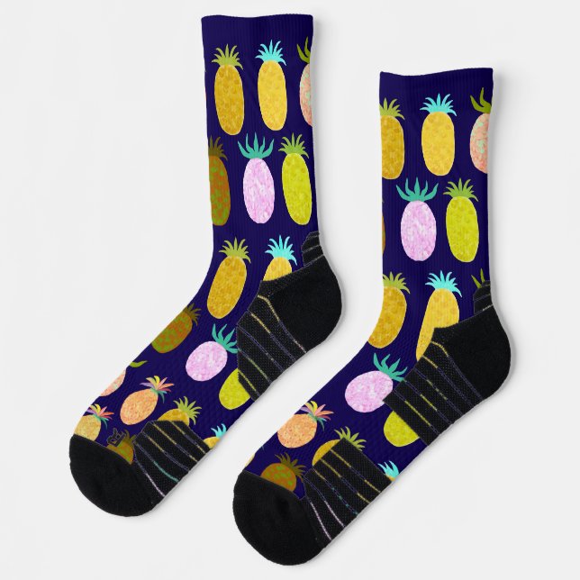 Calcetines Juicy Pineapple Navy Pattern (Izquierda)