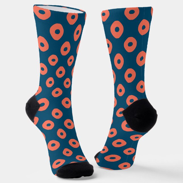 Calcetines Kanoko" Fawn Spot Pattern Salmon Pink (Angular)