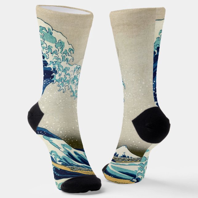 Calcetines Katsushika Hokusai - La gran ola de Kanagawa (Angular)