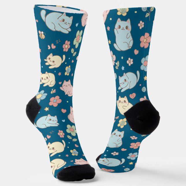 Calcetines Kawaii Pastel y flores (Angular)