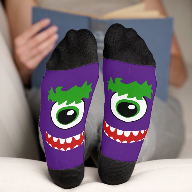 Calcetines Kawaii Sonriendo Un Monstruo Ojo (Abajo)